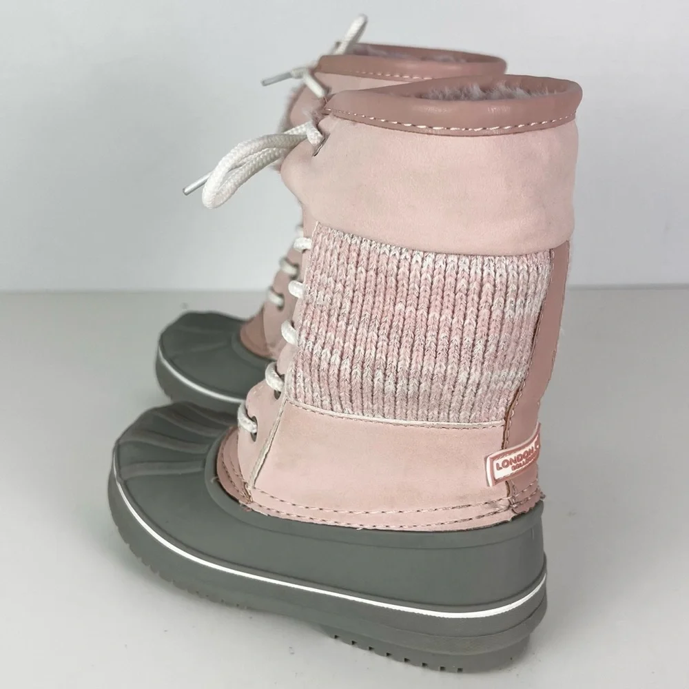 LONDON FOG PINK SPARKLY WARM LINED SNOWBOOTS - Picture 5 of 11